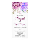 Paarse waterverf Bloemen Bloemen Bloemen Bloemen T Reclamekaart (Voorkant)