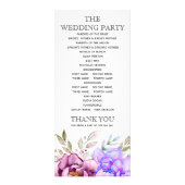 Paarse waterverf Bloemen Bloemen Bloemen Bloemen T Reclamekaart (Achterkant)