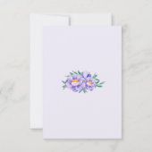 Paarse Waterverf bloemen bruiloft antwoord Kaarten (Achterkant)