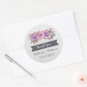 Paarse Waterverf  Bloemen Bruiloft Favor Label (Envelop)