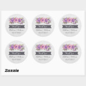 Paarse Waterverf  Bloemen Bruiloft Favor Label (Vel)