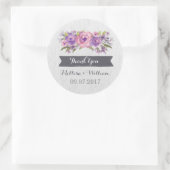 Paarse Waterverf  Bloemen Bruiloft Favor Label (Tas)
