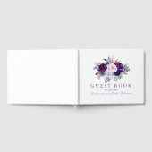 Paarse Waterverf bloemen bruiloft Gastenboek