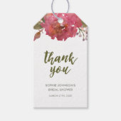 Paarse Waterverf Bloemen Dank u voor elk evenement Cadeaulabel (Voorkant)