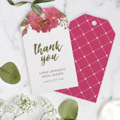 Paarse Waterverf Bloemen Dank u voor elk evenement Cadeaulabel