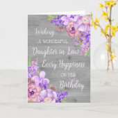 Paarse Waterverf bloemen dochter in de wet Kaart (Gele Bloem)