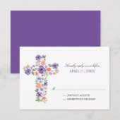 Paarse Waterverf bloemen Eerste Gemeenschap Kaart (Voorkant / Achterkant)