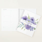 Paarse waterverf bloemen gepersonaliseerd, op maat planner (Display)