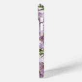 Paarse waterverf bloemen iPhone hoesje (Achterkant / Links)
