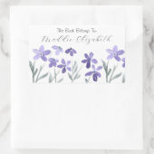 Paarse Waterverf Bloemen labels (Tas)