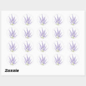 Paarse waterverf bloemen lavendel bruiloft Klassie Ronde Sticker (Vel)