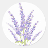 Paarse waterverf bloemen lavendel bruiloft Klassie Ronde Sticker (Voorkant)