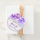 Paarse waterverf bloemen lila bloembruiloft bedankjes labels (In situ)