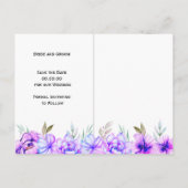 Paarse waterverf bloemen lila Opslaan Datum Briefkaart (Achterkant)