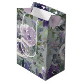 Paarse waterverf bloemen medium cadeauzakje (Voorkant Gekanteld)