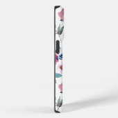 Paarse Waterverf Bloemen met monogram Case-Mate iPhone Case (Achterkant / Rechts)