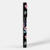 Paarse Waterverf Bloemen met monogram Case-Mate iPhone Case (Achterkant / Rechts)