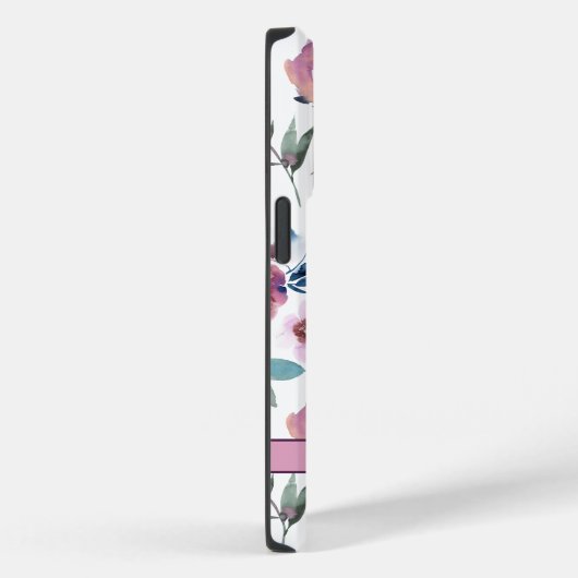 Paarse Waterverf Bloemen met naam Case-Mate iPhone Case (Achterkant / Rechts)
