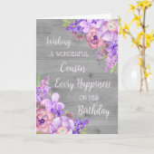 Paarse Waterverf Bloemen Neef Verjaardag Kaart (Gele Bloem)