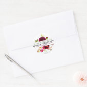 Paarse Waterverf bloemen op witte lippenbalsems la Ronde Sticker (Envelop)