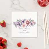 Paarse Waterverf Bloemen Papier servet (Insitu)