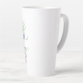 Paarse waterverf bloemen personalized latte mok (Rechterhoek)