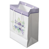 Paarse waterverf bloemen personalized medium cadeauzakje (Voorkant Gekanteld)