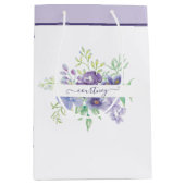 Paarse waterverf bloemen personalized medium cadeauzakje (Voorkant)