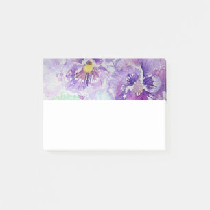 Paarse Waterverf bloemen Post-it® Notes