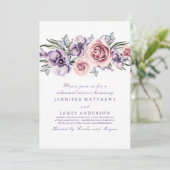 Paarse Waterverf bloemen repetitie Kaart (Staand voorkant)