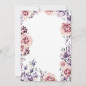 Paarse Waterverf bloemen Romantisch Vrijgezellenfe Kaart (Achterkant)