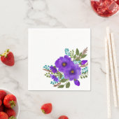  Paarse Waterverf bloemen Servet (Insitu)