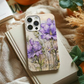 Paarse Waterverf Bloemen Telefoonhoes Case-Mate iPhone Case