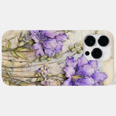 Paarse Waterverf Bloemen Telefoonhoes Case-Mate iPhone Case (Achterkant (horizontaal))
