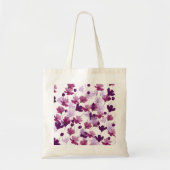 Paarse Waterverf bloemen Tote Bag (Voorkant)
