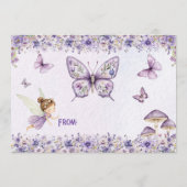 Paarse Waterverf Bloemen Verjaardag Sprookjeswense Advieskaart (Achterkant)