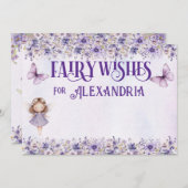 Paarse Waterverf Bloemen Verjaardag Sprookjeswense Advieskaart (Voorkant / Achterkant)