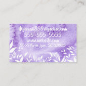 Paarse Waterverf Bloemen Visitekaartje (Achterkant)