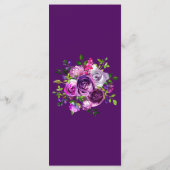 Paarse Waterverf Bloemen Wedding Menu (Achterkant)