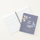 Paarse Waterverf Bloemen Wedding Planner Notitieboek (Binnen)