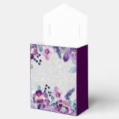 Paarse Waterverf Bloemen & Zilveren Glitter Bruilo Bedankdoosjes (Geopend)