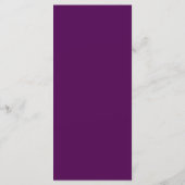 Paarse Waterverf Bloemen & Zilveren Glitter Bruilo Menu (Achterkant)