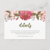 Paarse Waterverf bloemenbruiloft Details Informatiekaartje (Voorkant)