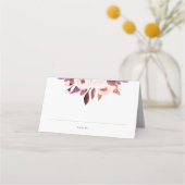 Paarse Waterverf bloemenbruiloft plaats kaart Plaatskaartje (Voorkant)