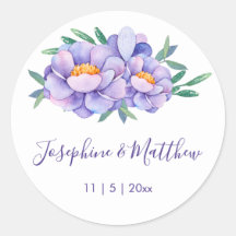 Paarse Waterverf bloemenbruiloft