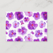 Paarse waterverf bloemengast plaats kaarten plaatskaartje (Achterkant)