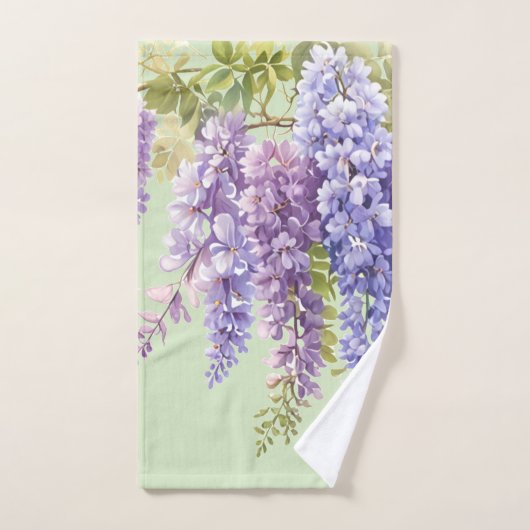 Paarse waterverf bloemenwisteria lila botanisch bad handdoek (Handdoek)