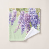 Paarse waterverf bloemenwisteria lila botanisch bad handdoek (Wasdoekje)