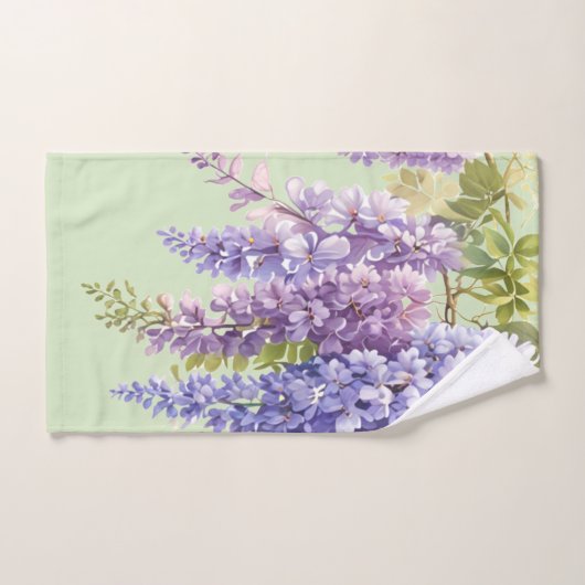 Paarse waterverf bloemenwisteria lila botanisch bad handdoek (Handdoek)