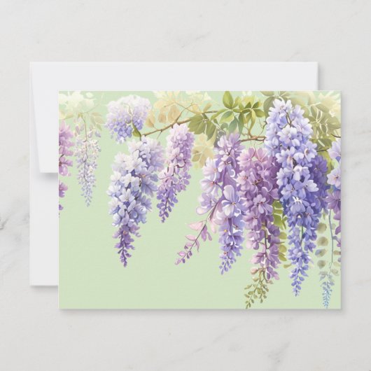 Paarse waterverf bloemenwisteria lila botanisch bedankkaart (Achterkant)